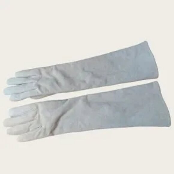 Adrienne Landau Beige Long Leather Gloves - Picture 6 of 6